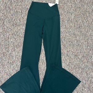 Arie Dark Green Flared Leggings